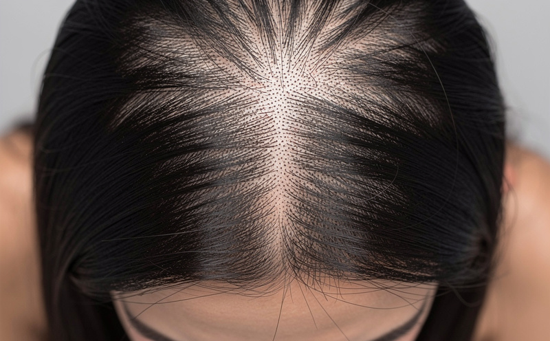 Illustration de l'éclaircissement diffus des cheveux féminins sur le vertex